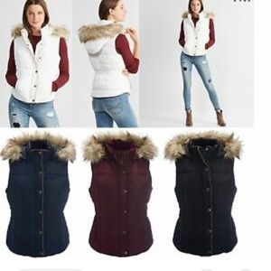 Aeropostale Faux Fur Hooded Vest